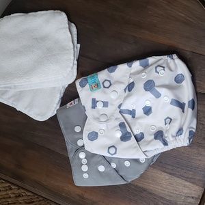 Alva Baby Adjustable Cloth Diaper Covers and Inserts Set of 2